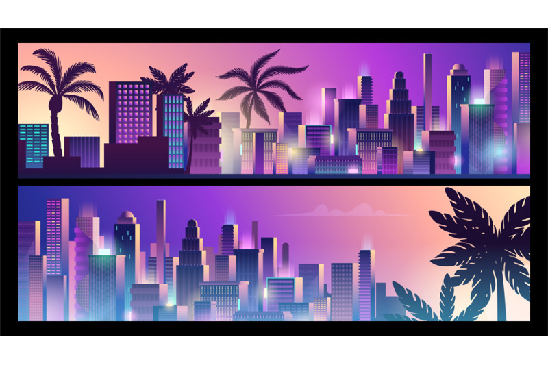 neon-city-banners-cyberpunk-style-background-downtown-and-palms-silh