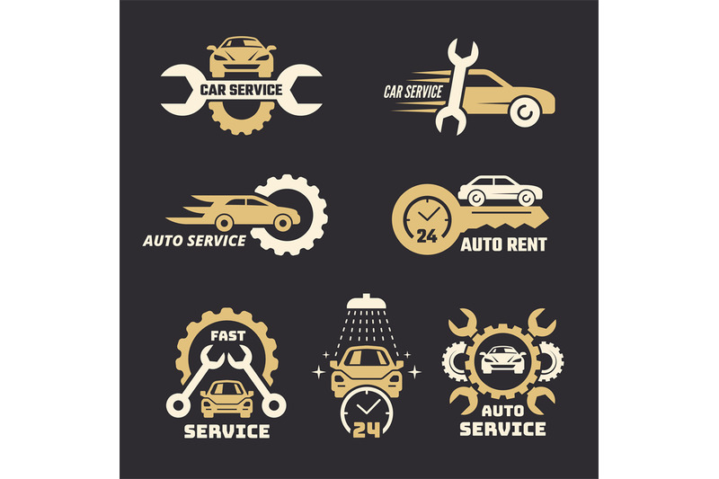 car-logo-stylized-emblem-with-car-silhouettes-automobile-service-repa