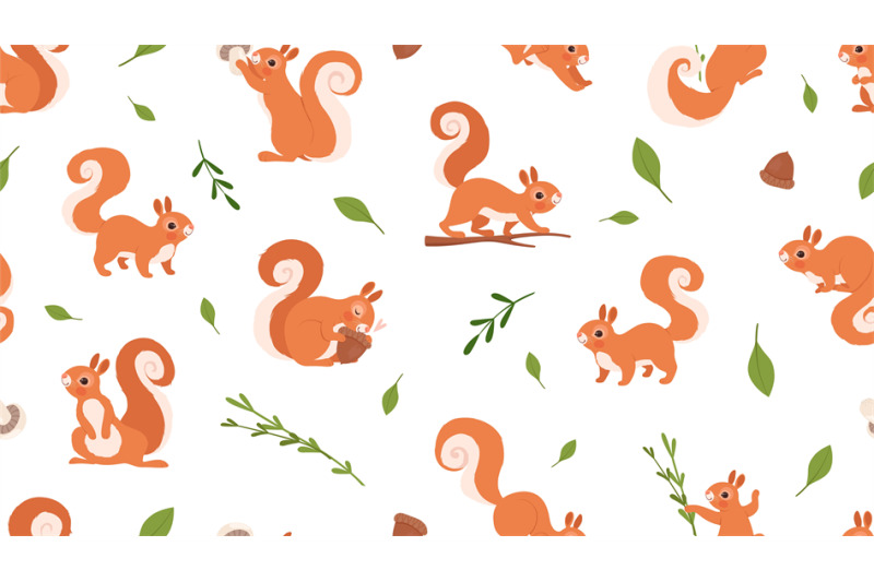 cute-squirrel-pattern-forest-wildlife-cartoon-red-squirrels-vector-s