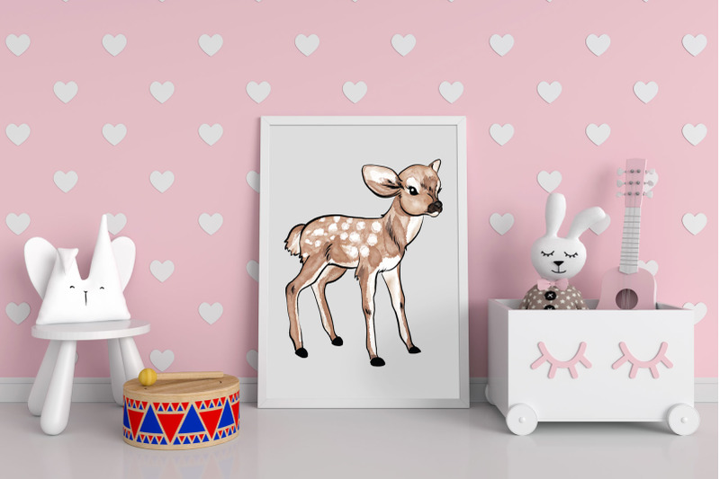 baby-deer-clipart-watercolor-woodland-flowers-set-woodland-animals