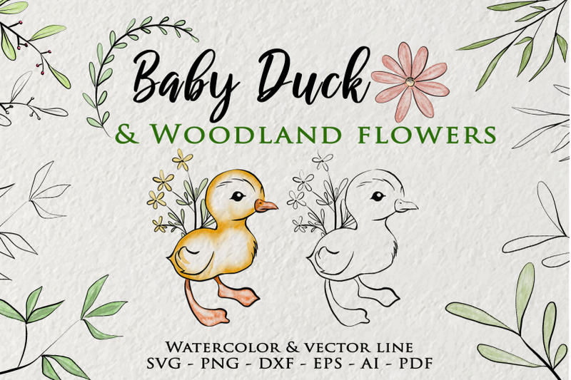 baby-duck-clipart-watercolor-woodland-flowers-set-woodland-animals