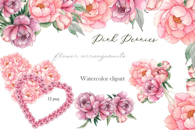 watercolor-pink-peonies-border-clipart-wedding-peony-floral