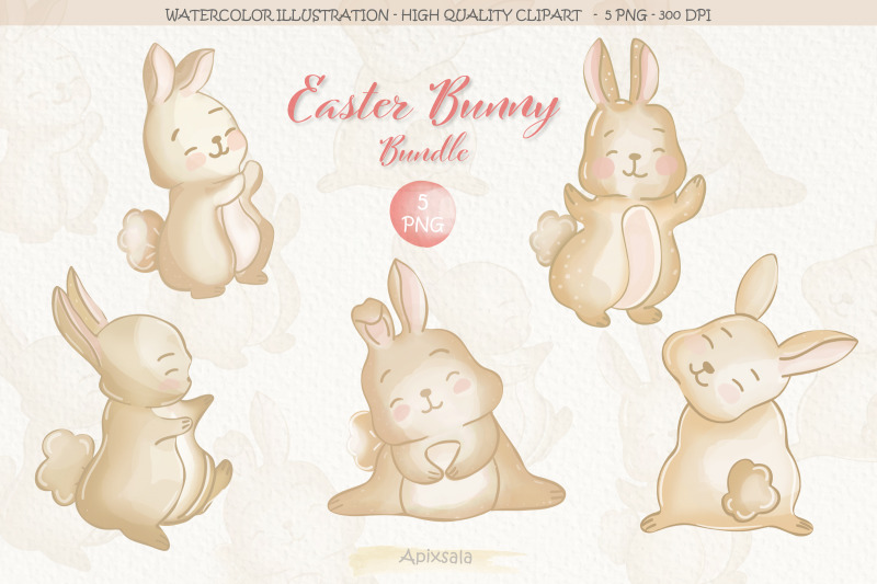easter-bunny-watercolor-clipart-bundle