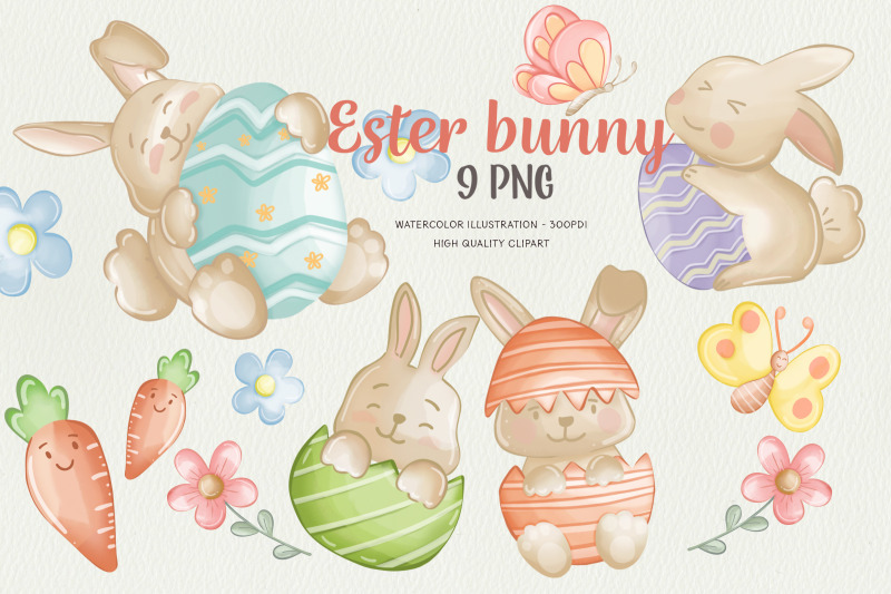 easter-bunny-watercolor-clipart-bundle