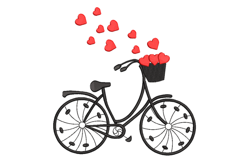 bicycle-with-hearts-machine-embroidery-design