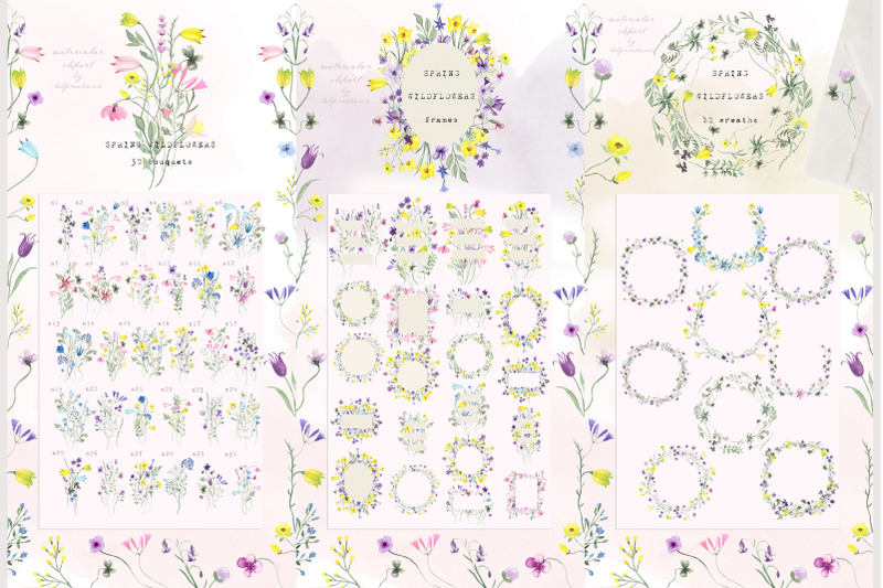 spring-wildflowers-watercolors
