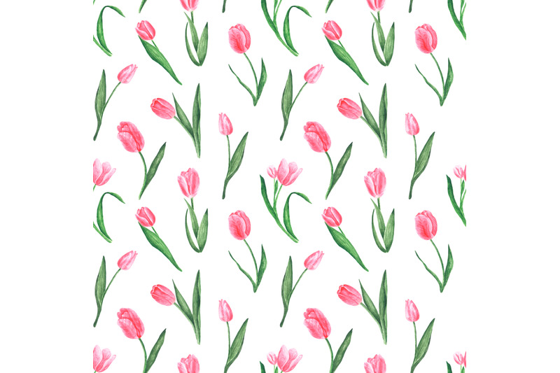 tulips-watercolor-seamless-pattern-pink-tulips-spring-flowers