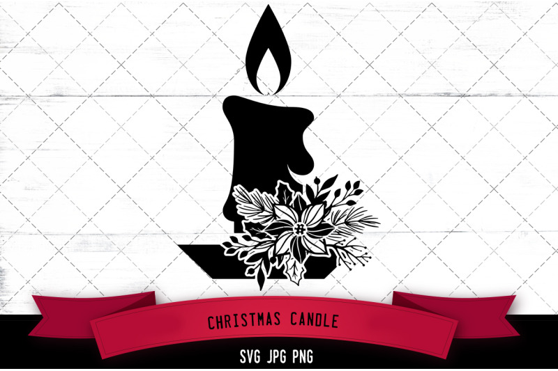 christmas-candle-floral-silhoette-vector