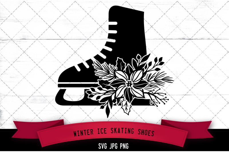 winter-ice-skating-shoes-floral-silhoette-vector