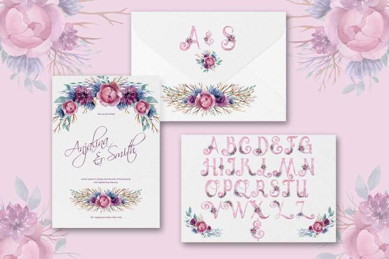 alphabet-with-watercolor-flowers-letters-monogram-numbers