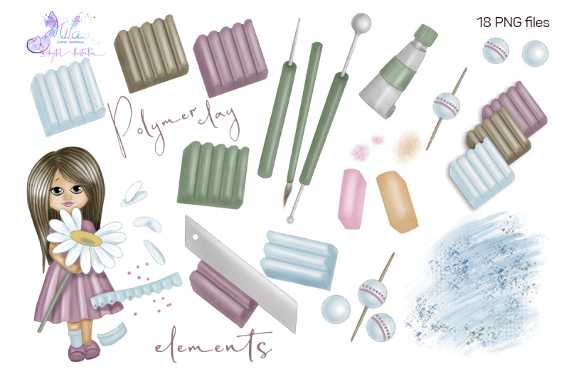 polymer-clay-digital-clipart