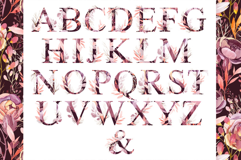 set-of-floral-alphabet-and-numbers-transparent-background