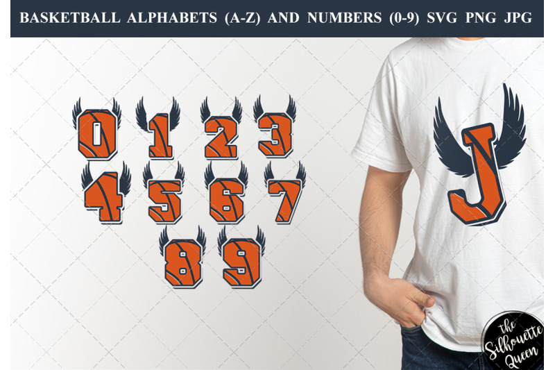 basketball-with-wings-alphabet-number-silhouette-vector