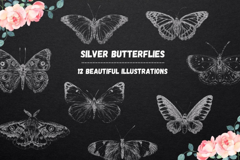 silver-glitter-butterflies