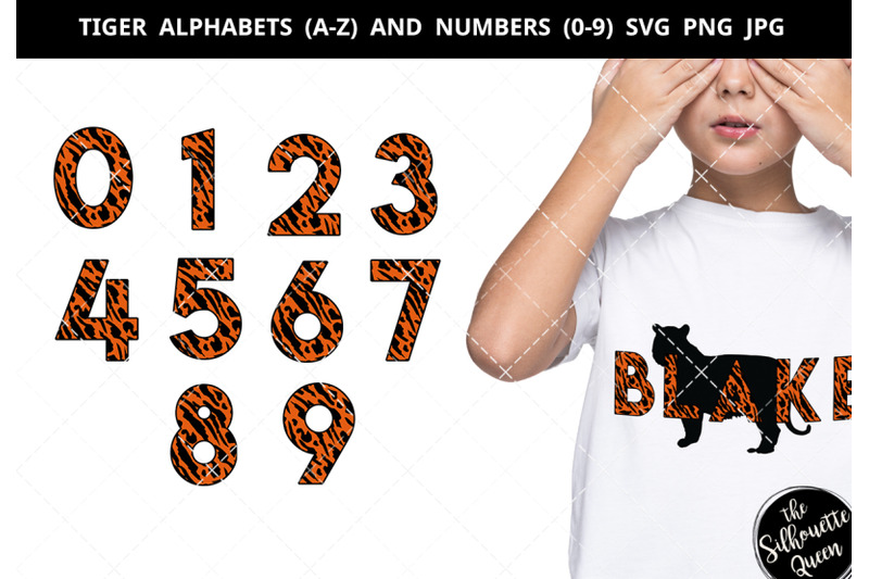 tiger-alphabet-number-silhouette-vector