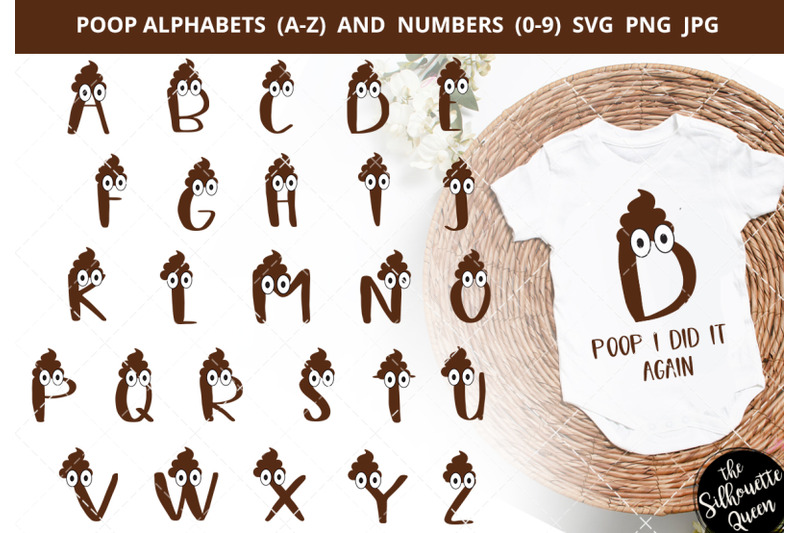 poop-alphabet-number-silhouette-vector