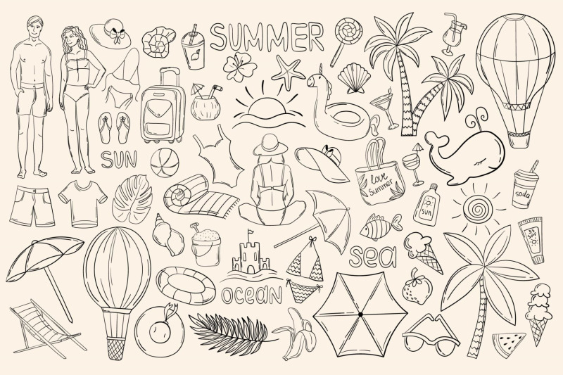 summer-doodles-set