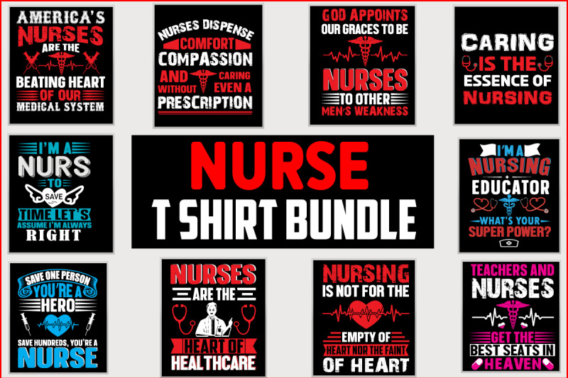 nurse-t-shirt-design-bundle