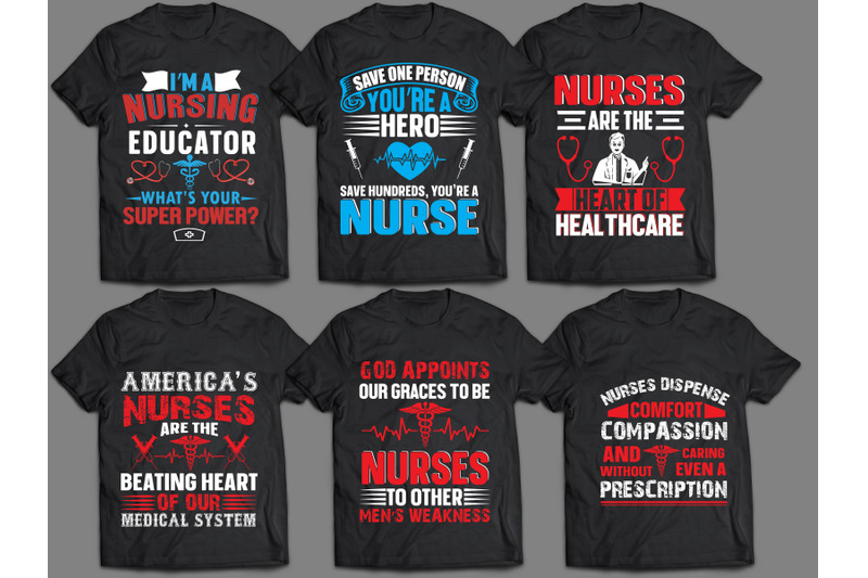 nurse-t-shirt-design-bundle