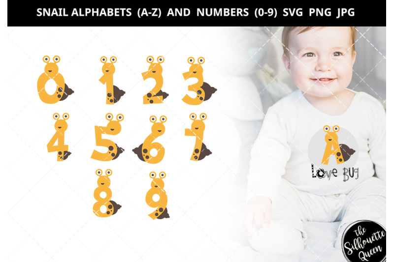 snail-alphabet-number-silhouette-vector