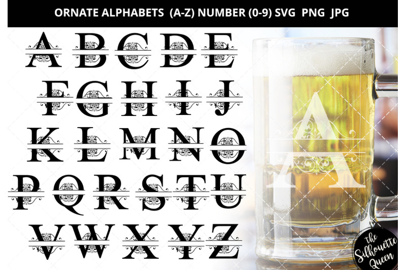 ornate-frames-alphabet-number-silhouette-vector