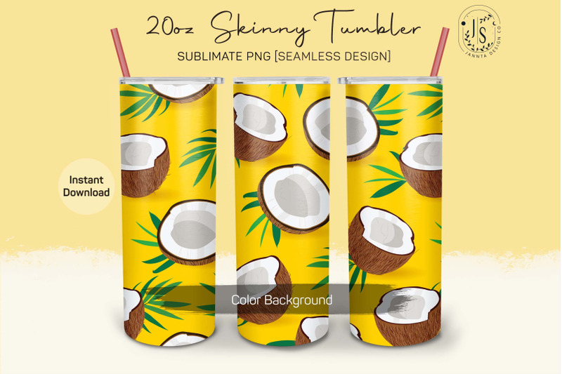 coconut-fruit-20oz-tumbler-sublimation-wraps