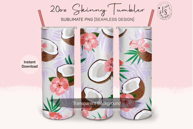 coconut-fruit-20oz-tumbler-sublimation-wraps