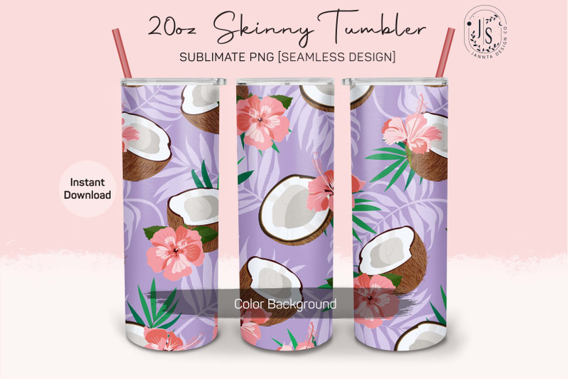 coconut-fruit-20oz-tumbler-sublimation-wraps