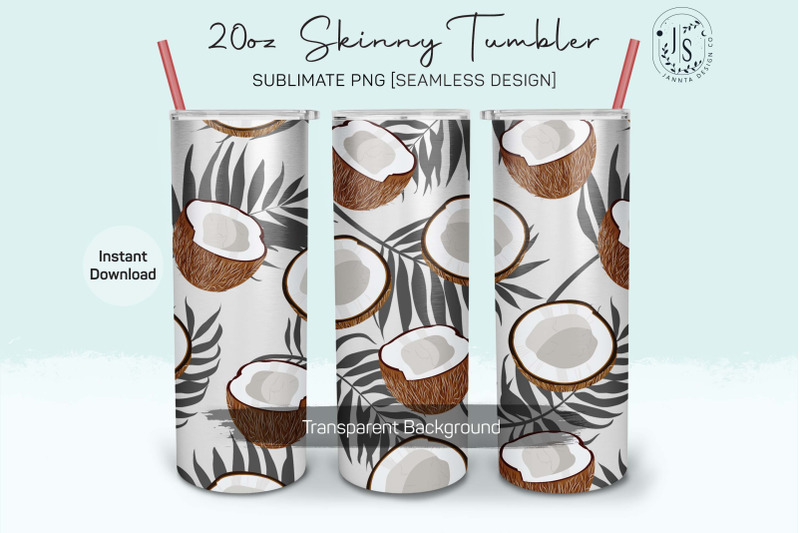 coconut-fruit-20oz-tumbler-sublimation-wraps