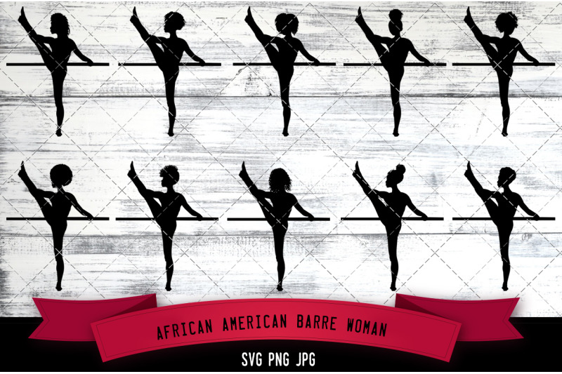 african-american-barre-woman-silhouette-vector