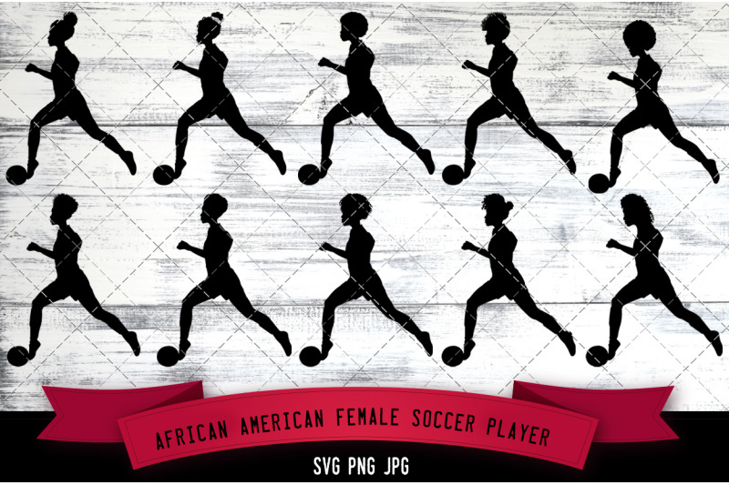 african-american-female-soccer-player-silhouette-vector