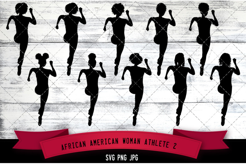 african-american-woman-athlete-2-silhouette-vector