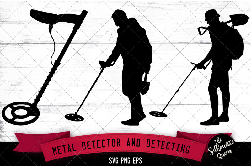 metal-detector-and-detecting-silhouette-vector