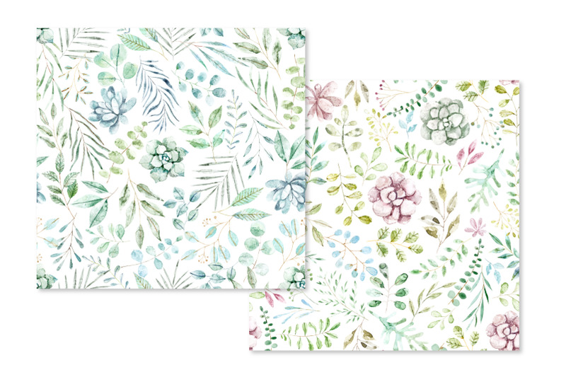 watercolor-greenery-floral-set