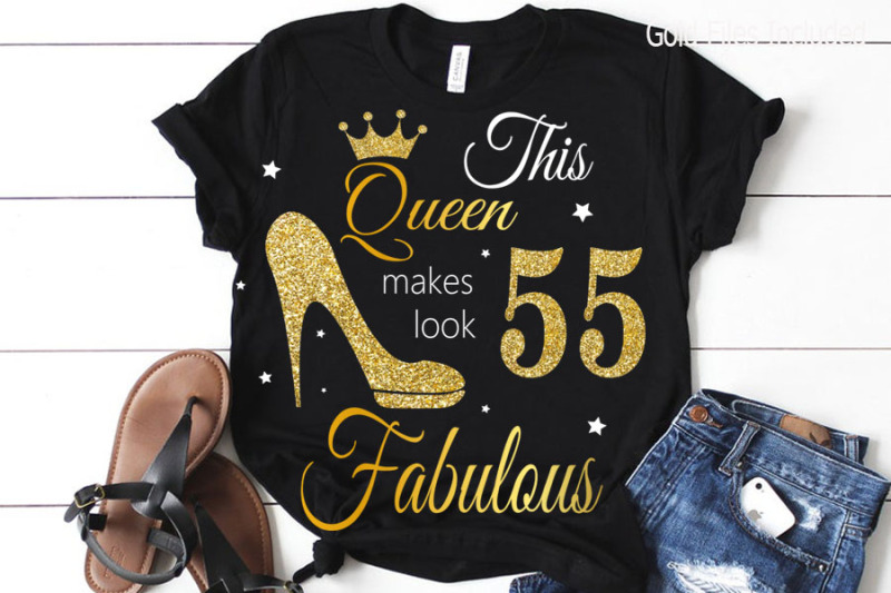 queen-birthday-55-svg-gold-glitter-55-birthday-svg-55-birthday-clipa