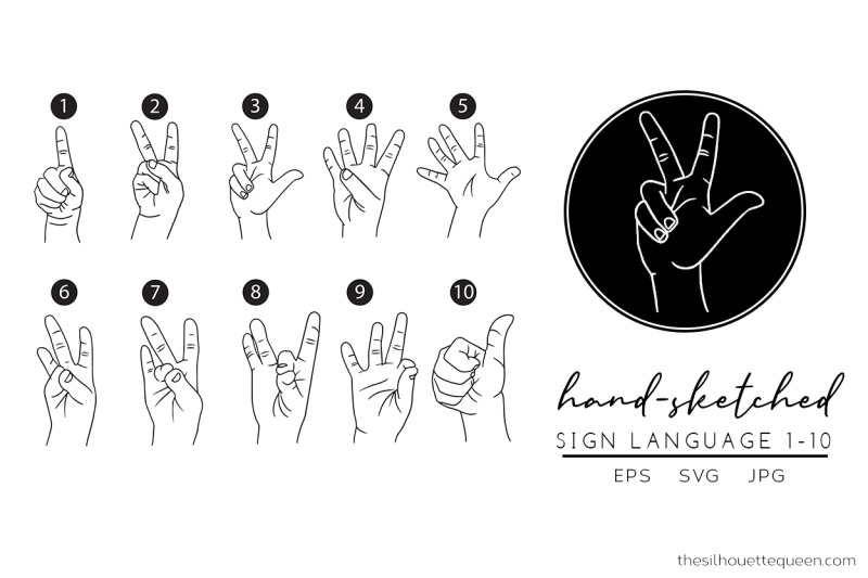 sign-language-1-10-silhouette-vector