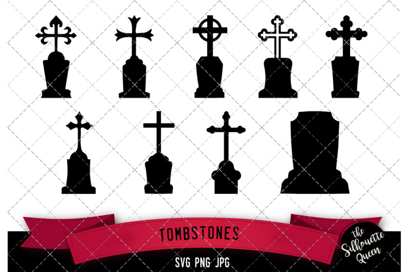 tombstones-silhouette-vector