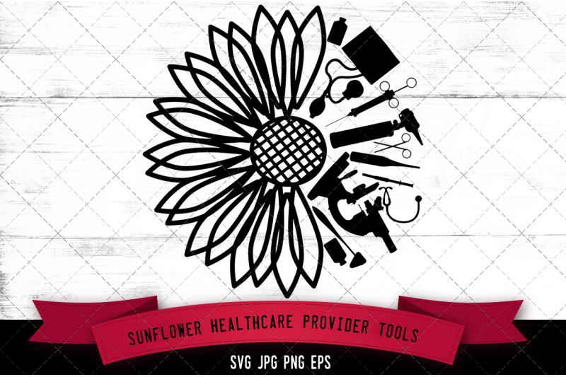 sunflower-healthcare-provider-tools-silhouette-vector