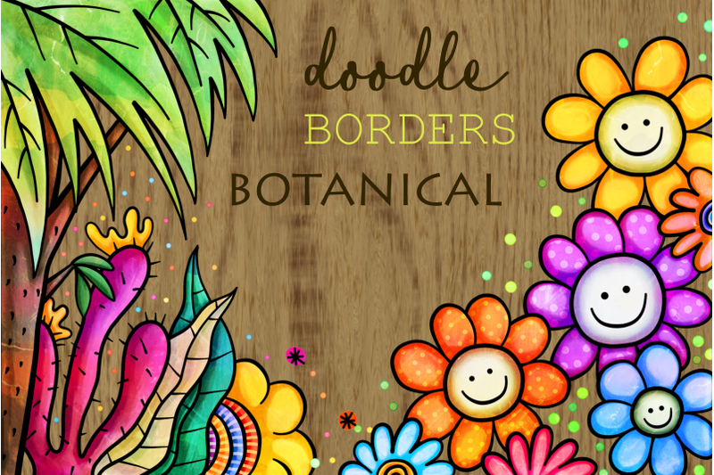 doodle-floral-botanical-page-border-decoration