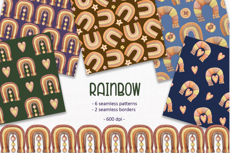 rainbow-patterns-set