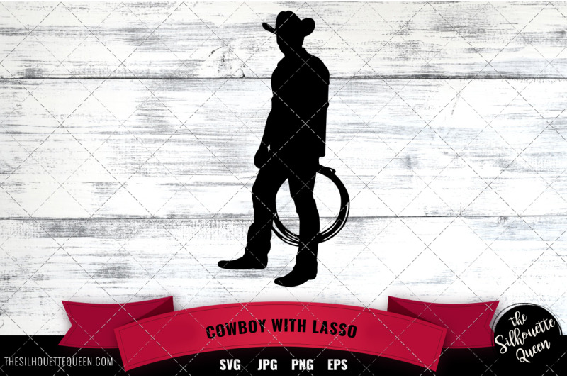 cowboy-with-lasso-silhouette-vector