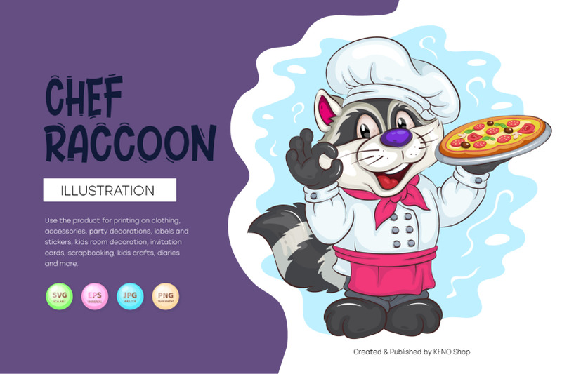 cartoon-chef-raccoon-t-shirt-png-svg