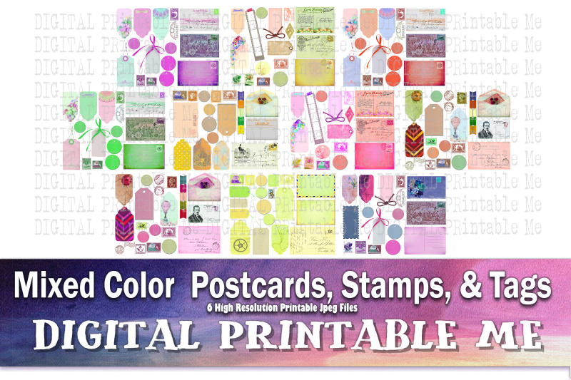 postcards-stamps-tags-junk-journal-supplies-mixed-vintage-multicolor