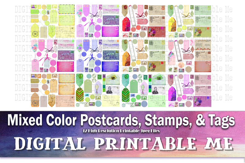 printable-postcards-stamps-tags-junk-journal-kit-mixed-vintage-suppl