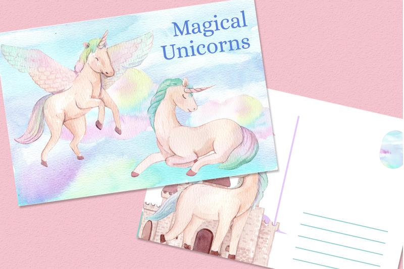 beautiful-unicorn-and-rainbow-in-fairy-tale-watercolor