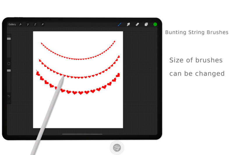 procreate-brush-set-heart-string-brush-bunting-flags-heart-procreat