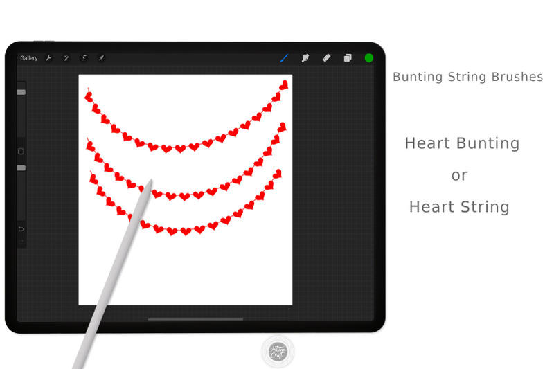 procreate-brush-set-heart-string-brush-bunting-flags-heart-procreat