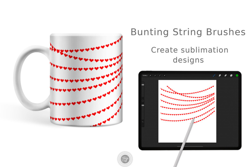 procreate-brush-set-heart-string-brush-bunting-flags-heart-procreat