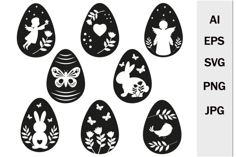 set-of-easter-eggs-silhouette-for-printing-svg