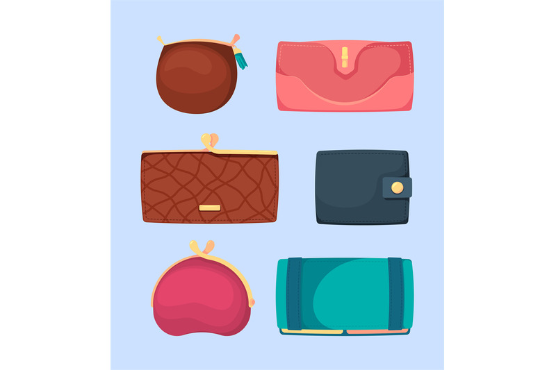 money-wallets-dollars-and-coins-retail-symbols-different-leather-luxu